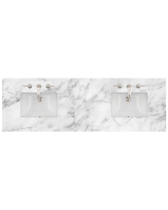James Martin (double) 72-inch Carrara Marble Countertop & Rectangular Sinks - 3cm Thick (040)
