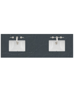 James Martin (double) 72-inch Silestone Charcoal Soapstone Quartz Countertop & Rectangular Sinks - 3cm Thick (040)