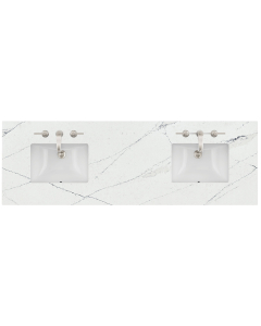 James Martin (double) 72-inch Silestone Ethereal Noctis Quartz Countertop & Rectangular Sinks - 3cm Thick (040)