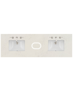 James Martin (double) 72-inch Freepower Wireless Charging Silestone Siberian Quartz Countertop & Rectangular Sinks - 3cm Thick (040)