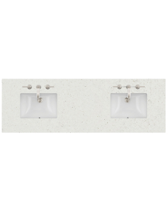 James Martin (double) 72-inch Silestone Lime Delight Quartz Countertop & Rectangular Sinks - 3cm Thick (040)