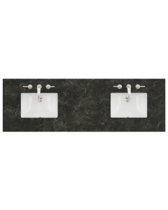 James Martin (double) 72-inch Eclos Phantome Engineered Stone/Glass Countertop & Rectangular Sinks - 3cm Thick (040)