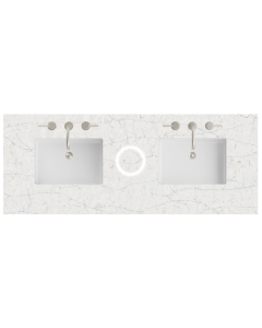James Martin (double) 60-inch Freepower Wireless Charging Silestone Eternal Jasmine Pearl Quartz Countertop & Rectangular Sinks - 3cm Thick