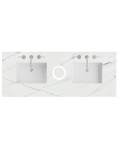James Martin (double) 60-inch Silestone Freepower Wireless Charging Ethereal Noctis Quartz Countertop & Rectangular Sinks - 3cm Thick