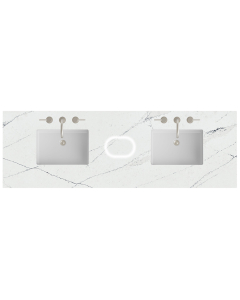 James Martin (double) 72-inch Freepower Wireless Charging Silestone Ethereal Noctis Quartz Countertop & Rectangular Sinks - 3cm Thick