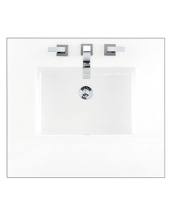 James Martin (single) 26-inch Silestone White Zeus Quartz Countertop & Rectangular Sink - 3cm Thick