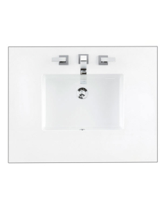 James Martin (single) 30-inch Silestone 3-Hole White Zeus Quartz Countertop & Rectangular Sink - 3cm Thick