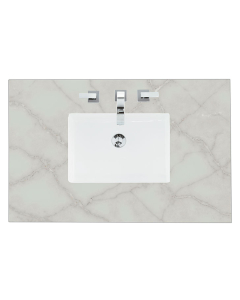 James Martin (single) 36-inch Silestone Victorian Silver Quartz Countertop & Rectangular Sink - 3cm Thick