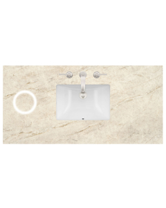 James Martin (single) 48-inch Freepower Wireless Charging Eclos Tajnar Engineered Stone/Glass Countertop & Rectangular Sink - 3cm Thick