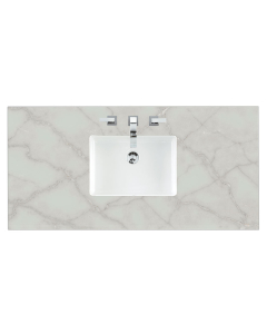James Martin (single) 48-inch Silestone Victorian Silver Quartz Countertop & Rectangular Sink - 3cm Thick
