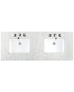 James Martin (double) 60-inch Silestone Eternal Jasmine Pearl Quartz Countertop & Rectangular Sinks - 3cm Thick