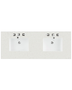 James Martin (double) 60-inch Silestone Lime Delight Suede Quartz Countertop & Rectangular Sinks - 3cm Thick