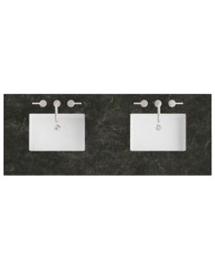 James Martin (double) 60-inch Eclos Phantome Engineered Stone/Glass Countertop & Rectangular Sinks - 3cm Thick