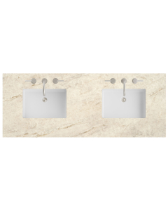 James Martin (double) 60-inch Eclos Tajnar Engineered Stone/Glass Countertop & Rectangular Sinks - 3cm Thick