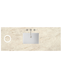 James Martin (single) 60-inch Freepower Wireless Charging Eclos Tajnar Engineered Stone/Glass Countertop & Rectangular Sink - 3cm Thick