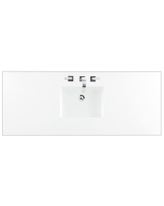 James Martin (single) 60-inch Silestone White Zeus Quartz Countertop & Rectangular Sink - 3cm Thick