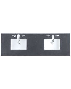 James Martin (double) 72-inch Silestone Charcoal Soapstone Quartz Countertop & Rectangular Sinks - 3cm Thick