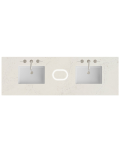 James Martin (double) 72-inch Freepower Wireless Charging Silestone Siberian Quartz Countertop & Rectangular Sinks - 3cm Thick