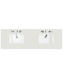 James Martin (double) 72-inch Silestone Lime Delight Quartz Countertop & Rectangular Sinks - 3cm Thick