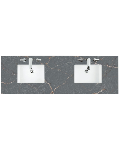 James Martin (double) 72-inch Silestone Parisien Bleu Quartz Countertop & Rectangular Sinks - 3cm Thick