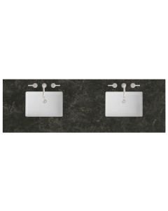 James Martin (double) 72-inch Eclos Phantome Engineered Stone/Glass Countertop & Rectangular Sinks - 3cm Thick