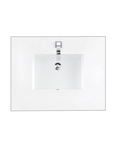 James Martin (single) 30-inch Silestone 1-Hole White Zeus Quartz Countertop & Rectangular Sink - 3cm Thick