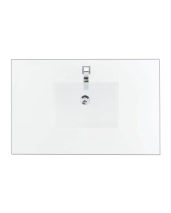 James Martin (single) 36-inch Silestone 1-Hole White Zeus Quartz Countertop & Rectangular Sink - 3cm Thick