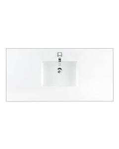 James Martin (single) 48-inch Silestone 1-Hole White Zeus Quartz Countertop & Rectangular Sink - 3cm Thick