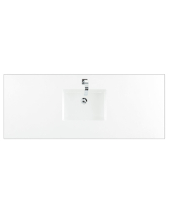 James Martin (single) 60-inch Silestone 1-Hole White Zeus Quartz Countertop & Rectangular Sink - 3cm Thick