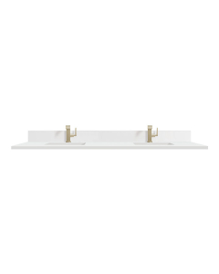 James Martin (double) 72-inch Silestone White Zeus Quartz Single-Hole Top + Backsplash/Sinks - 3cm Thick