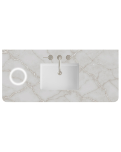 James Martin (single) 48-inch Freepower Wireless Charging Silestone Victorian Silver Rounded Quartz Countertop & Rectangular Sink - 3cm Thick