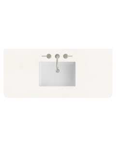 James Martin (single) 48-inch Silestone White Zeus Rounded Quartz Countertop & Rectangular Sink - 3cm Thick / 3-Hole