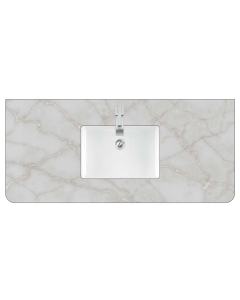 James Martin (single) 48-inch Silestone Victorian Silver Rounded Quartz Countertop & Rectangular Sink - 3cm Thick / 1-Hole