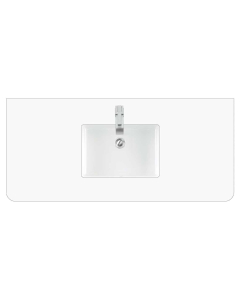 James Martin (single) 48-inch Silestone White Zeus Rounded Quartz Countertop & Rectangular Sink - 3cm Thick / 1-Hole