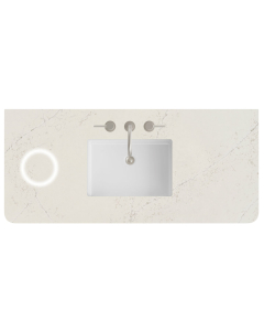 James Martin (single) 48-inch Freepower Wireless Charging Silestone Siberian Rounded Quartz Countertop & Rectangular Sink - 3cm Thick / 3-Hole