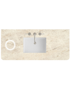 James Martin (single) 48-inch Freepower Wireless Charging Eclos Tajnar Rounded Engineered Stone/Glass Countertop & Rectangular Sink - 3cm Thick / 3-Hole