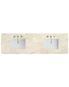 James Martin (double) 72-inch Eclos Tajnar Rounded Engineered Stone/Glass Countertop & Rectangular Sinks - 3cm Thick / 3-Hole