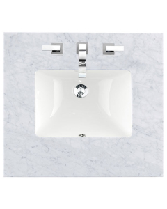 James Martin (single) 26-inch Carrara Marble Countertop & Rectangular Sink - 3cm Thick