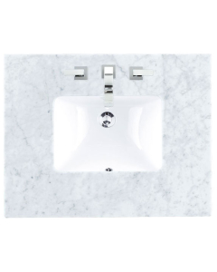 James Martin (single) 30-inch Carrara Marble Countertop & Rectangular Sink - 3cm Thick