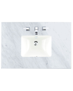 James Martin (single) 36-inch Carrara Marble Countertop & Rectangular Sink - 3cm Thick