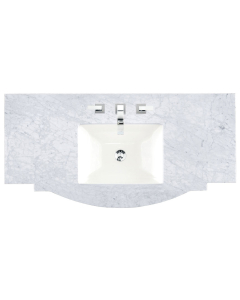 James Martin (single) 46-inch Carrara Marble Countertop & Rectangular Sink - 3cm Thick