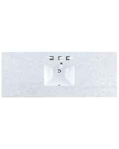 James Martin (single) 60-inch Carrara Marble Countertop & Rectangular Sink - 3cm Thick