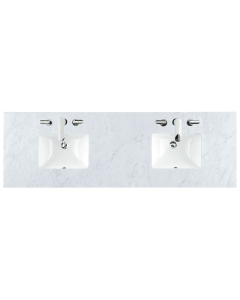 James Martin (double) 72-inch Carrara Marble Countertop & Rectangular Sinks - 3cm Thick