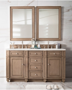James Martin Bristol (double) 60-Inch Whitewashed Walnut Vanity - 157-V60D-M-WW