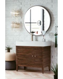 James Martin Linear (single) 35.5-Inch Mid Century Walnut Modern Vanity - 210-V36-WLT