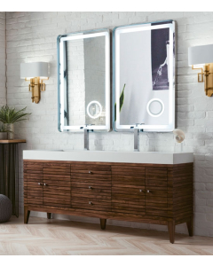 James Martin Linear (double) 72.5-Inch Mid Century Walnut Vanity - 210-V72D-WLT