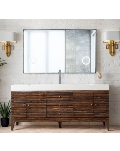 James Martin Linear (single) 72.5-Inch Mid Century Walnut Modern Bathroom Vanity - 210-V72S-WLT