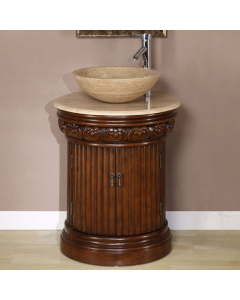 Maya (single) 24-Inch Round Vessel Sink Bathroom Vanity