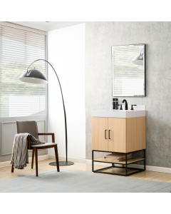 Pinesdale Exclusive (single) 24-Inch Oak Bathroom Vanity With Top/Sink & Mirror