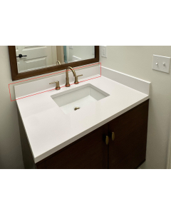 Silestone 30-inch White Zeus Quartz Backsplash & Optional Sidesplashes - 2cm Thick